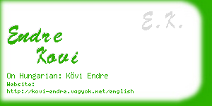 endre kovi business card