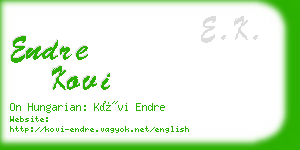 endre kovi business card